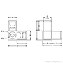 9153 | 3 Way - Corner Connector with Caster or Spacer Receptacle - Image 2