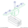 25-4031-Black | 25 Series Right Angle 0 Degree Dynamic Pivot Assembly with Dual "L" Arms - Image 3