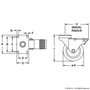 65-2333 | Deluxe Flange Mount Swivel Caster: 101.60mm with Brake - Image 2