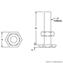 65-2191 | Economy Leveling Foot: M10 x 60.00mm - Image 2