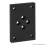 25-2419-Black | 25 Series Flange Mount Caster Base Plate - Image 1