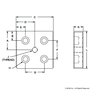 2132-Black | 10 Series 5 Hole - Center Tap Base Plate: 2.00" x 2.00" with 1/2-13 Tap - Image 2