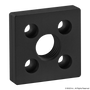 25-2362-Black | 25 Series 5 Hole - Center Tap Base Plate: 50mm x 50mm with M20 Tap - Image 1