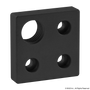 2364-Black | 10 Series 4 Hole - Offset Tap Base Plate: 2.00" x 2.00" with 3/4-10 Corner Tap - Image 1