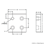 2141-Black | 15 Series 4 Hole - Offset Tap Base Plate: 3.00" x 3.00" with 1/2-13 Corner Tap - Image 2