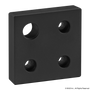 2367-Black | 15 Series 4 Hole - Offset Tap Base Plate: 3.00" x 3.00" with 3/4-10 Corner Tap - Image 1