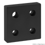 40-2146-Black | 40 Series 4 Hole - Offset Tap Base Plate: 80mm x 80mm with M16 Corner Tap - Image 2