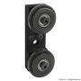 2755-Black | 15 Series Dual Roller Wheel Bracket Assembly - Image 1