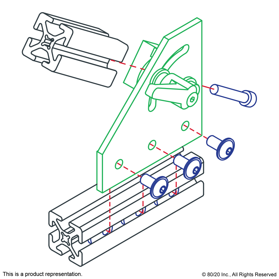 4348Black 15 Series 90 Degree Right Hand Pivot Bracket Assembly with