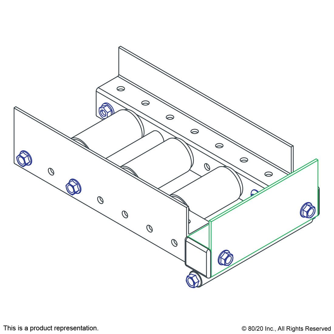 9861 1.5" PTube Stopper x 16.375" with 16.5" Between Frame CPI