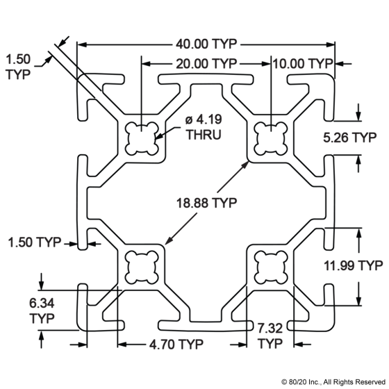 20-4040-black-fb-t-slotted-aluminum-profiles-cpi-automation