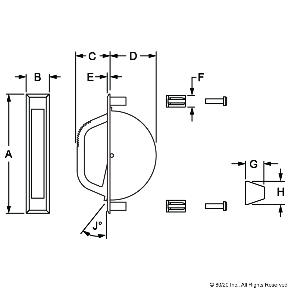 2058 Flush Plastic Panel Handle CPI Automation