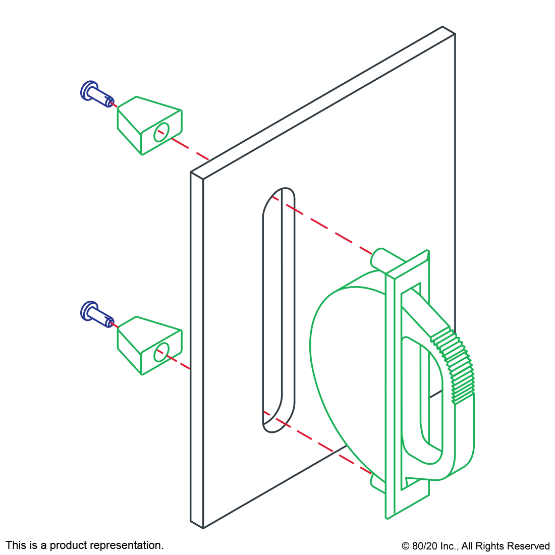 2058 Flush Plastic Panel Handle CPI Automation