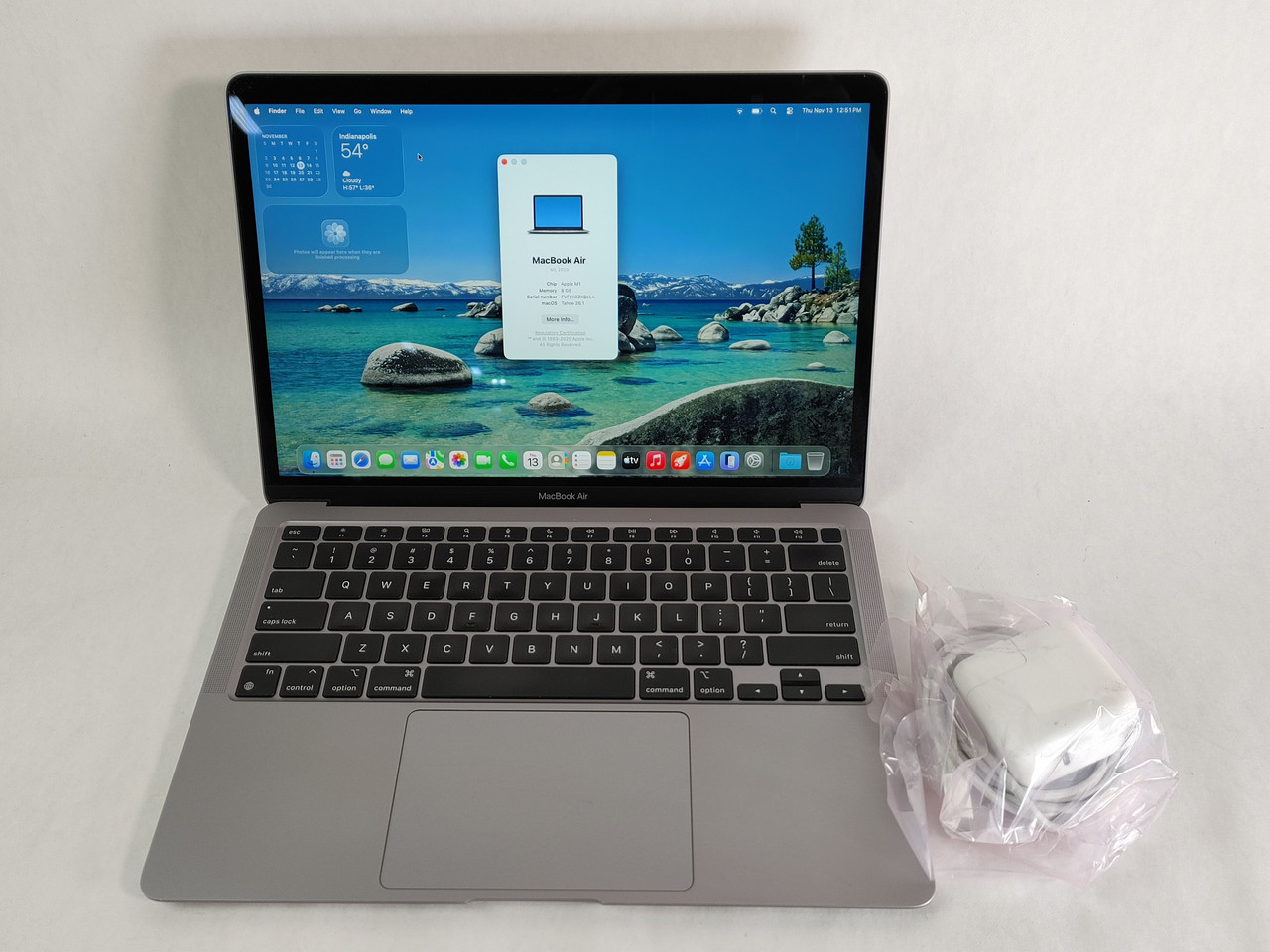 美品MacBook Air 2020 A2337 最新OS Tahoe 100% Apple MacBook Air A2337 M1 3.20 GHz 8 GB DDR4 256 GB NVMe macOS