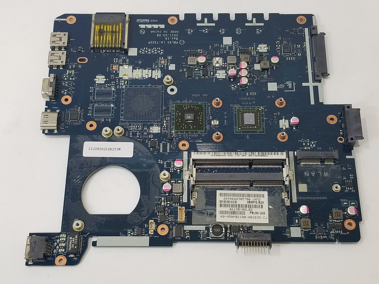 Asus K53U 60-N58MB2100-A01 AMD 1.6 GHz E 350 DDR3 Motherboard at