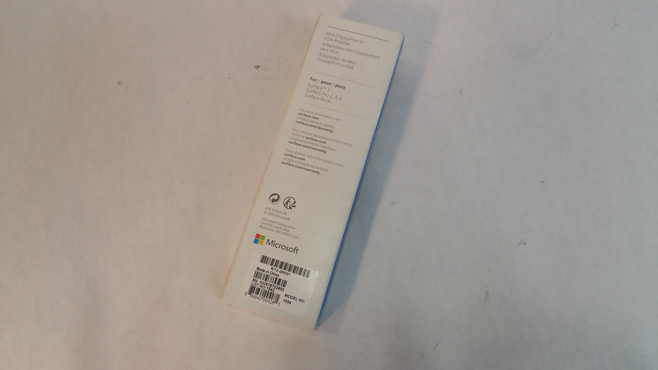 New Microsoft Model 1554 Surface Model 1554 Mini Display Port To VGA Adapter  at TR Reuse Group