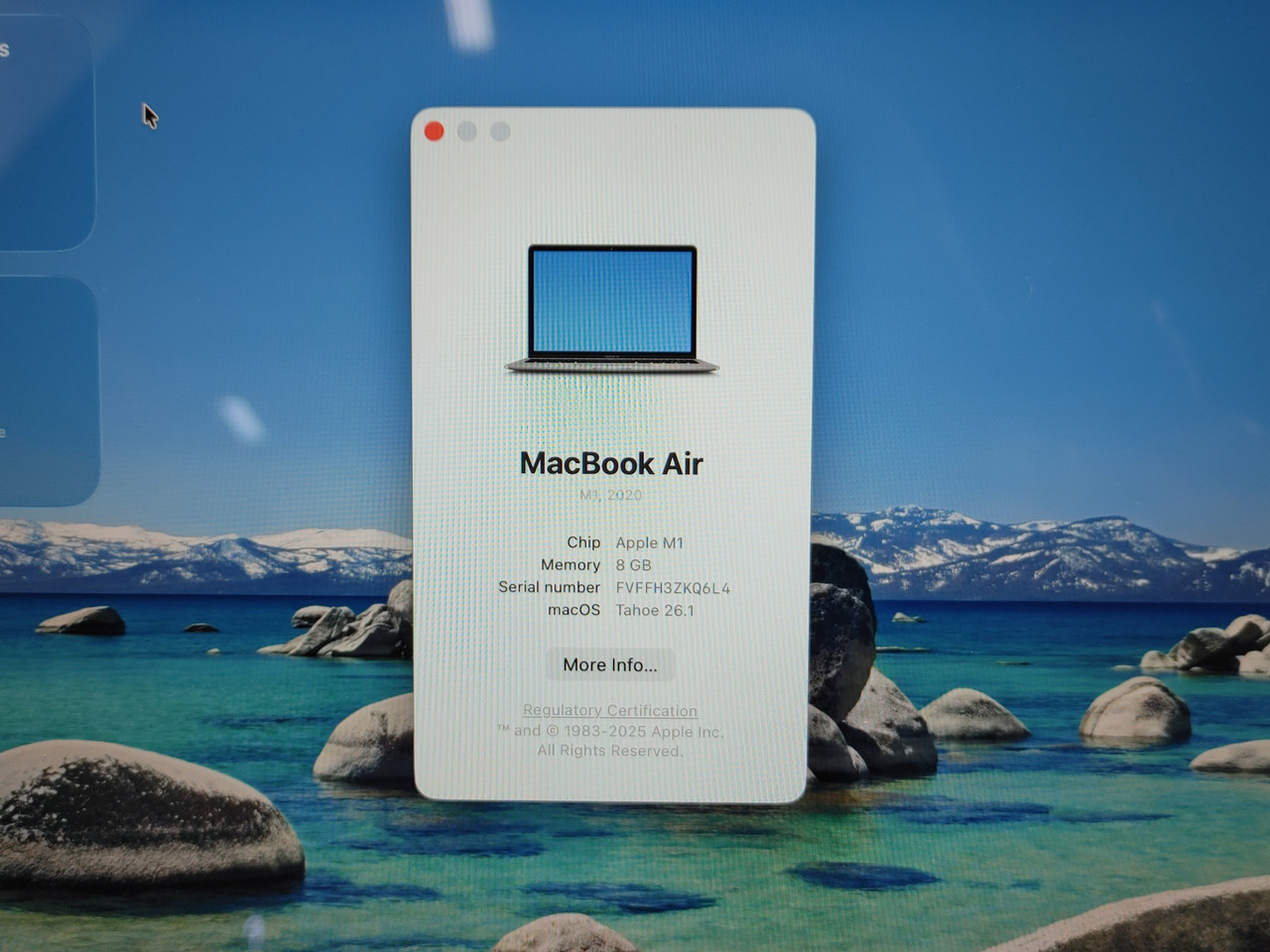 Apple MacBook Air A2337 M1 3.20 GHz 8 GB DDR4 256 GB NVMe macOS