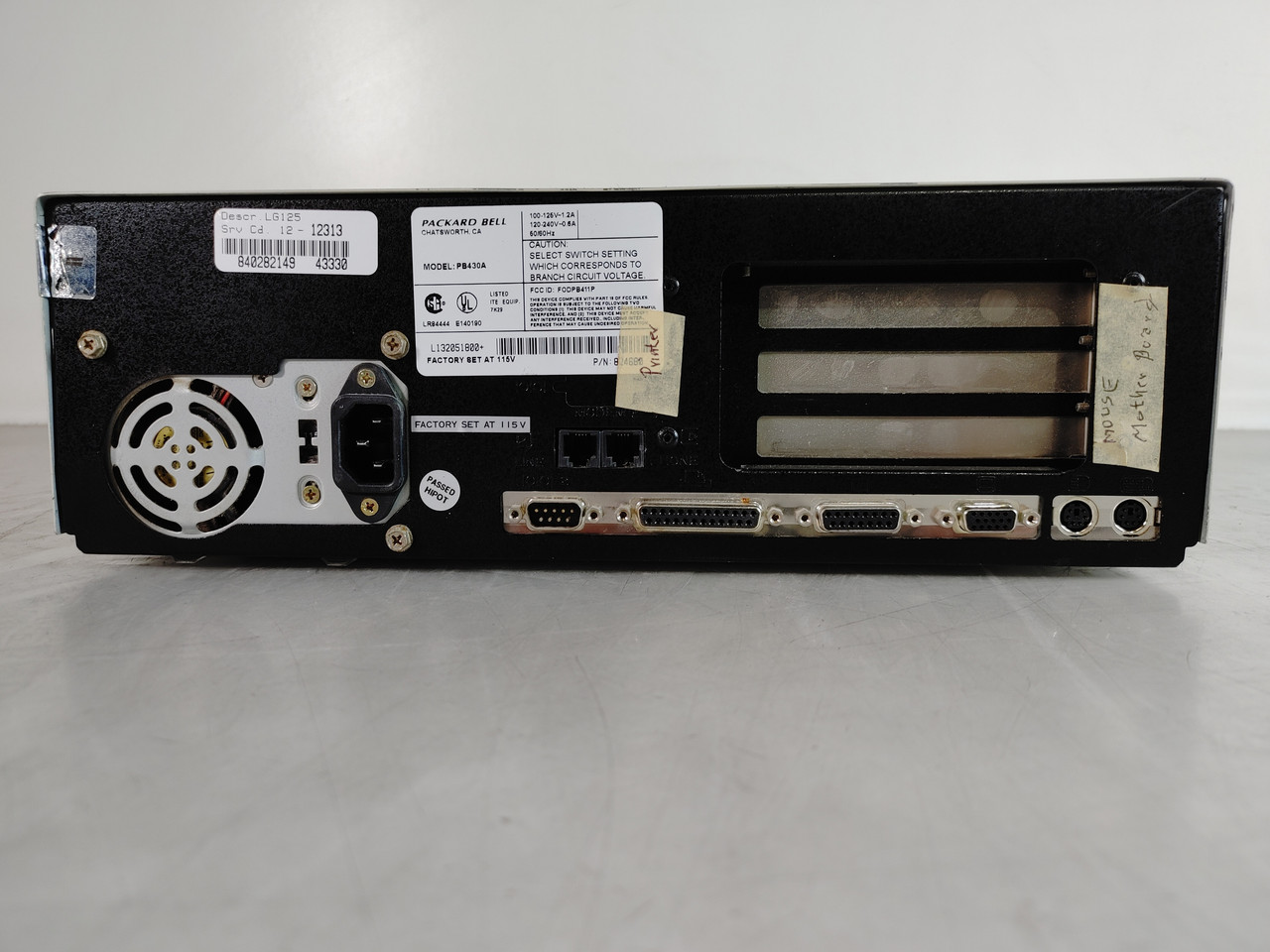 Vintage Packard Bell Legend 125 Intel i486SX SX679 25 MHz 3 MB