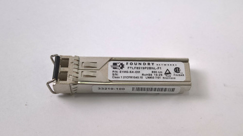 Lot of 2 Foundry Networks FTLF8519P2BNL-F1 550m 850nm 1000Base-SX SFP Module