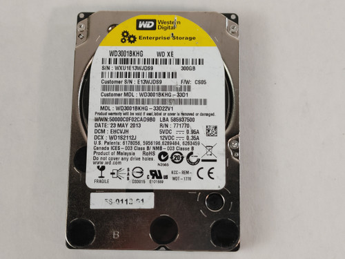 Lot of 2 Western Digital Cisco WD XE WD3001BKHG 300 GB SAS 2 2.5 in Server Drive