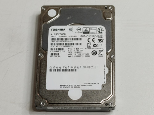 Lot of 5 Toshiba Cisco AL13SEB600 600 GB SAS 2 2.5 in 10K Enterprise Hard Drive