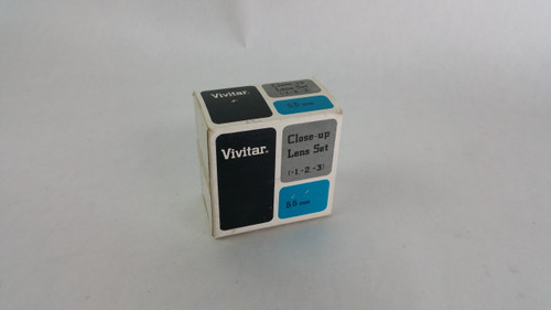 New Vivitar 55mm +1, +2, +3 Close-up Camera Lens Set with Case