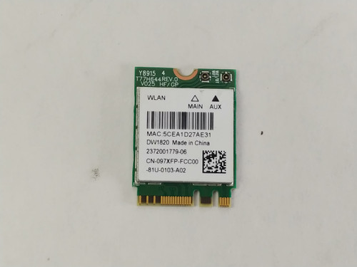 Lot of 2 Dell Wireless 1820 97XFP 802.11ac M.2 Wireless Card + Bluetooth