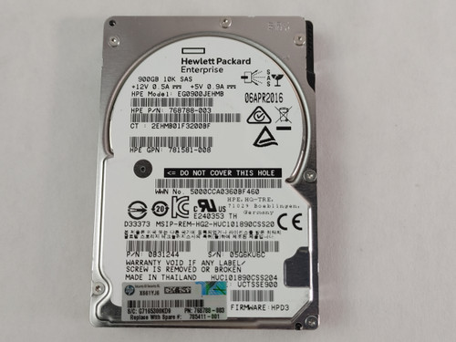 Lot of 2 Hitachi HP HUC1018900CSS204 900 GB 2.5" SAS 3 Enterprise Hard Drive