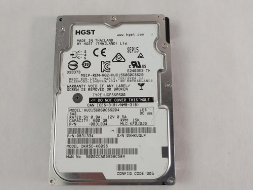 HGST HUC156060CSS204 600 GB SAS 3 2.5 in Enterprise Drive