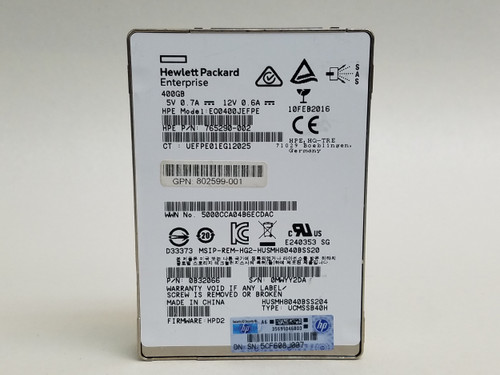 Lot of 2 HGST HP Ultrastar HUSMH8040BSS204 400GB SAS 3 2.5 in Solid State Drive
