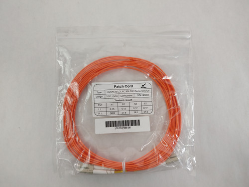 Lot of 5 New Unbranded LCLCDUPMM-5M LC to LC Multimode Duplex Fiber Optic Jumper Patch Cord Cable