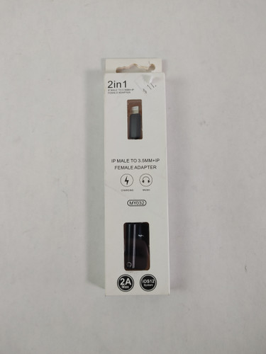 New Unbranded MY032 2-in-1: IP Male to 3.5mm + IP Female Adapter - Black