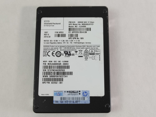 Lot of 5 Samsung HP  MZ-ILS4000 400 GB SAS 3 2.5 in Solid State Drive