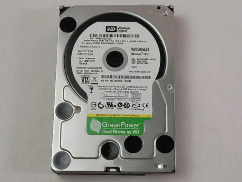 Lot of 2 Western Digital WD Caviar Green WD7500AACS 750GB 3.5" SATA II Hard