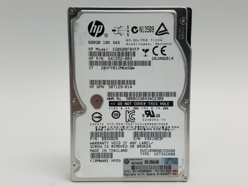 Lot of 2 Hitachi HP HUC109060CSS600 600 GB SAS 2 2.5 in Enterprise Drive