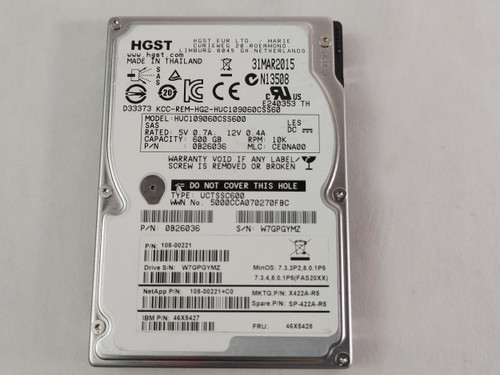 HGST NetApp HUC109060CSS600 600 GB SAS 2 2.5 in Enterprise Hard Drive