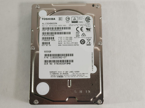 Lot of 5 Toshiba AL13SXB600N 600 GB SAS 2 2.5 in Enterprise Drive