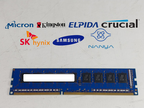 Lot of 2 Major Brand 4 GB DDR3L-1600 PC3L-12800E 1Rx8 1.35V DIMM Server RAM