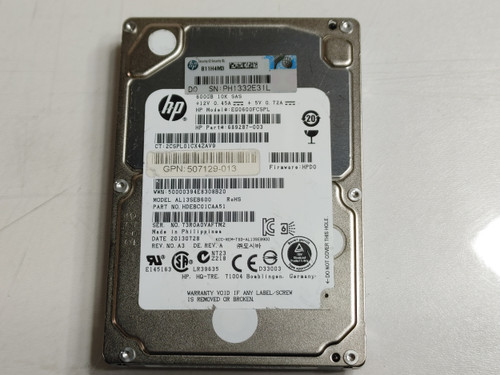 Lot of 2 Toshiba HP AL13SEB600 600 GB SAS 2 2.5 in 10K Enterprise Hard Drive