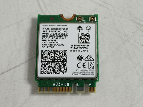 Lenovo 01AX702 Wireless AC-8265NGW 802.11ac M.2 WiFi  + Bluetooth