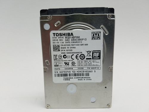 Lot of 2 Toshiba MQ01ABF MQ01ABF050 500 GB 2.5" SATA III 5.4K Laptop Hard Drive