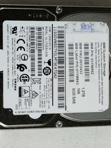 Lot of 5 Toshiba IBM AL15SEB120N 1.2 TB SAS 2 2.5 in Enterprise Drive