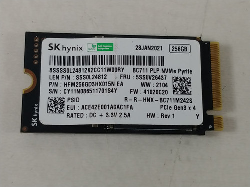 Lot of 2 SK Hynix BC711 HFM256GD3HX015N 256 GB NVMe 42mm SSD