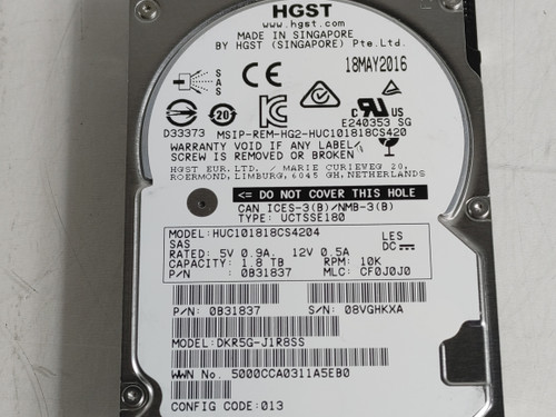 HGST HUC101818CS4204 1.8 TB SAS 2 2.5 in Enterprise Drive