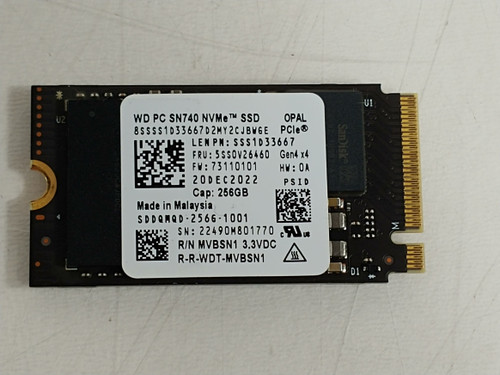 Western Digital SN740 SDDQMQD-256G 256 GB NVMe 42mm Solid State Drive