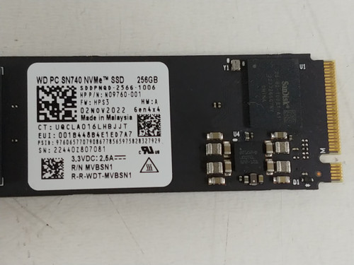 Western Digital SN740 SDDPNQD256G 256 GB NVMe 80mm Solid State Drive