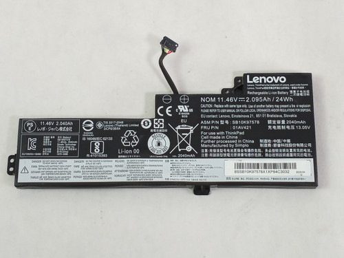 Lot of 2 Lenovo 01AV421 6 Cell 2040mAh Laptop Battery for ThinkPad T470 / T480