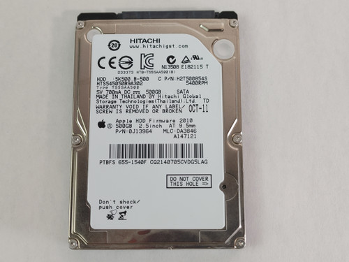 Hitachi Apple TravelStar 5K500.B HTS545050B9A302 500 GB SATA II 2.5 in Laptop