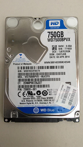 Lot of 2 Western Digital  WD7500BPVX WD Blue 750GB 2.5" SATA III Laptop HDD