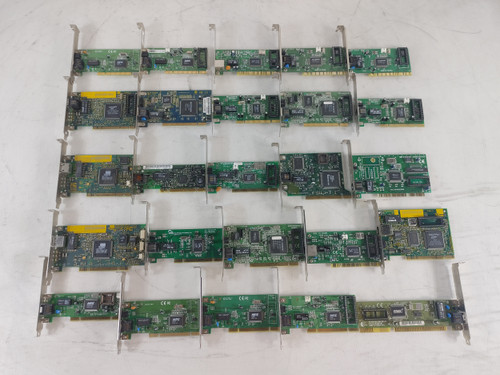 Vintage Linksys D-Link 3Com Netgear SMC PCI & ISA Lot of 25 RJ-45 Network Cards